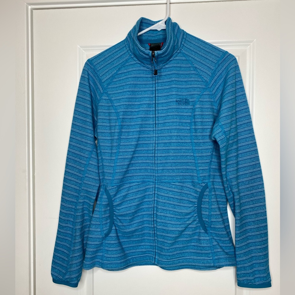The North Face Fleece Blue Stripe Polartec Thermal Pro Size Medium